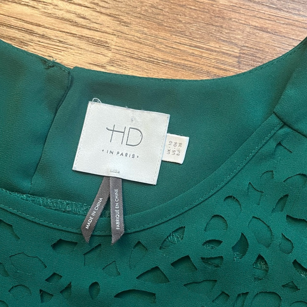 Anthro. HD in Paris Dara Green Cutout Blouse, 6 - Picture 11 of 12